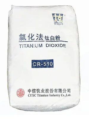 CITIC CR-510 Biossido di titanio rutilo con contenuto di rutilo al 100%, residuo di setaccio ultrabasso ed eccellente punto di bianco per rivestimenti e plastica