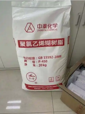 Zhongtai P-450 Resina in pasta di PVC di valore K medio con bassa viscosità e basso VCM residuo per prodotti in PVC morbido