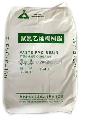 Junzheng P-450 resina di PVC di grado di pasta con valore K-65 basso contenuto di volatilità e viscosità di pasta controllabile